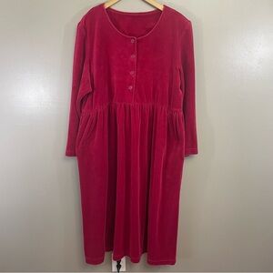 The Vermont Country Store Green Mountain Plaid Corduroy Flannel Dress XL?